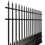 V0FWFB - Flat Top (Double Spears) - Aluminium Fence Panel - Matte Black