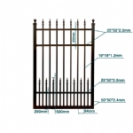 V0FWPB - Flat Top (Double Spears) - Aluminium Pedestrian / Side Gate (Single Swing Gate) - Matte Black