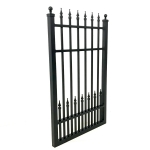 V0FWPB - Flat Top (Double Spears) - Aluminium Pedestrian / Side Gate (Single Swing Gate) - Matte Black