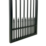 V0FWPB - Flat Top (Double Spears) - Aluminium Pedestrian / Side Gate (Single Swing Gate) - Matte Black