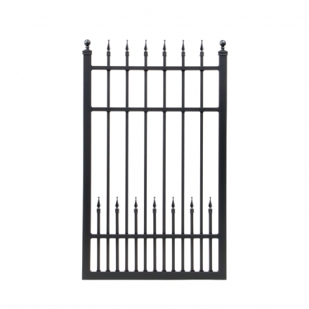 V0FWPB - Flat Top (Double Spears) - Aluminium Pedestrian / Side Gate (Single Swing Gate) - Matte Black - v0fwpb flat top double spears aluminium pedestrian  side gate single swing gate black matt - 6    - Gate Warehouse