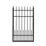 V0FWPB - Flat Top (Double Spears) - Aluminium Pedestrian / Side Gate (Single Swing Gate) - Matte Black