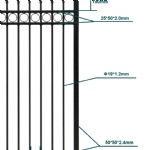 V0RSDB - Ring and Spear Top (Fleur-de-lis) - Aluminium Double Swing Gates - Matte Black