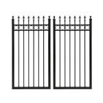 V0RSDB - Ring and Spear Top (Fleur-de-lis) - Aluminium Double Swing Gates - Matte Black