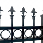 V0RSDB - Ring and Spear Top (Fleur-de-lis) - Aluminium Double Swing Gates - Matte Black