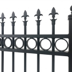 V0RSDB - Ring and Spear Top (Fleur-de-lis) - Aluminium Double Swing Gates - Matte Black