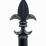 V0RSDB - Ring and Spear Top (Fleur-de-lis) - Aluminium Double Swing Gates - Matte Black