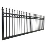 V0RSSB - Ring and Spear Top (Fleur-de-lis) - Aluminium Sliding Driveway Gate - Matte Black