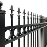 V0RSSB - Ring and Spear Top (Fleur-de-lis) - Aluminium Sliding Driveway Gate - Matte Black