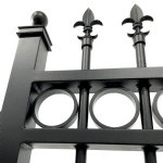 V0RSSB - Ring and Spear Top (Fleur-de-lis) - Aluminium Sliding Driveway Gate - Matte Black