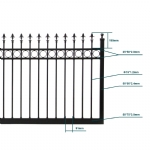 V0RSSB - Ring and Spear Top (Fleur-de-lis) - Aluminium Sliding Driveway Gate - Matte Black