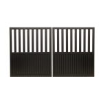 V5FFDB - Flat Top (Partial Privacy approx.50%) - Double Aluminium Driveway Gates - Double Swing Gates - Matte Black