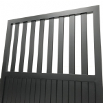 V5FFDB - Flat Top (Partial Privacy approx.50%) - Double Aluminium Driveway Gates - Double Swing Gates - Matte Black