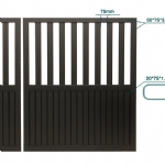 V5FFDB - Flat Top (Partial Privacy approx.50%) - Double Aluminium Driveway Gates - Double Swing Gates - Matte Black