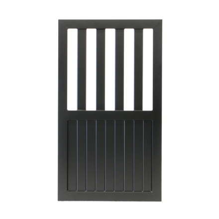 V5FFPB - Flat Top (Partial Privacy approx.50%) - Aluminium Pedestrian / Side Gate (Single Swing Gate) - Matte Black - v5ffpb flat top partial privacy approx50 aluminium pedestrian  side gate single swing gate black matt - 1    - Gate Warehouse