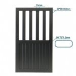 V5FFPB - Flat Top (Partial Privacy approx.50%) - Aluminium Pedestrian / Side Gate (Single Swing Gate) - Matte Black