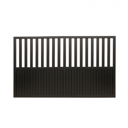 V5FFSB - Flat Top (Partial Privacy approx.50%) - Single Aluminium Driveway Gate - Single Sliding Gate - Matte Black - v5ffsb flat top partial privacy approx50 single aluminium driveway gate single sliding gate black matt - 1    - Gate Warehouse