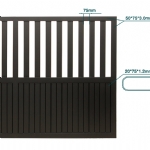 V5FFSB - Flat Top (Partial Privacy approx.50%) - Single Aluminium Driveway Gate - Single Sliding Gate - Matte Black