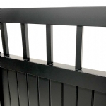 V8FFDB - Flat Top (Partial Privacy approx.85%) - Double Aluminium Driveway Gates - Double Swing Gates - Matte Black