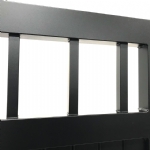 V8FFDB - Flat Top (Partial Privacy approx.85%) - Double Aluminium Driveway Gates - Double Swing Gates - Matte Black