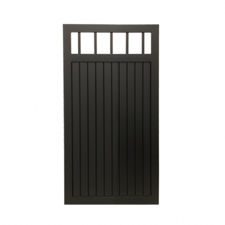 V8FFPB - Flat Top (Partial Privacy approx.85%) - Aluminium Pedestrian / Side Gate (Single Swing Gate) - Matte Black - v8ffpb flat top partial privacy approx85 aluminium pedestrian  side gate single swing gate black matt - 1    - Gate Warehouse