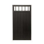 V8FFPB - Flat Top (Partial Privacy approx.85%) - Aluminium Pedestrian / Side Gate (Single Swing Gate) - Matte Black