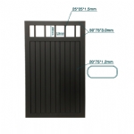 V8FFPB - Flat Top (Partial Privacy approx.85%) - Aluminium Pedestrian / Side Gate (Single Swing Gate) - Matte Black