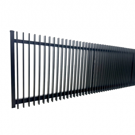VBFFSB - Ready to Install Fully Welded 65x16mm Vertical Blade - Aluminium Sliding Driveway Gate - Matte Black -   H: 1150 mm W: 4700 mm - Gate Warehouse