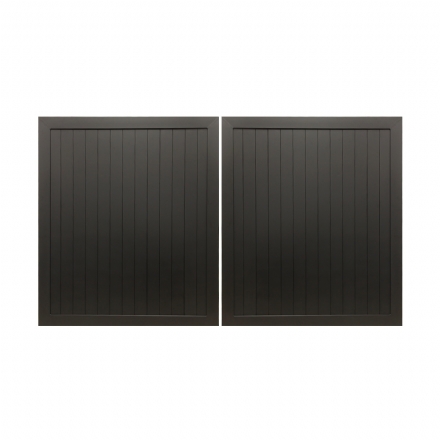 VWFFDB - Flat Top (Full Privacy) - Double Aluminium Driveway Gates - Double Swing Gates - Matte Black - vwffdb flat top full privacy double aluminium driveway gates double swing gates black matt - 1    - Gate Warehouse