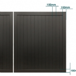 VWFFDB - Flat Top (Full Privacy) - Double Aluminium Driveway Gates - Double Swing Gates - Matte Black